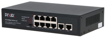 PIX-POE8AT-2FE-PS-3S – 10-portowy switch PoE, 8x PoE af/at, 2x UPLINK